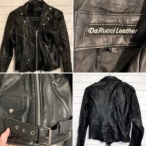 DaRucci Leather NYC Women’s $399 Black Leather Biker Punk Jacket Womens 8-10 XL